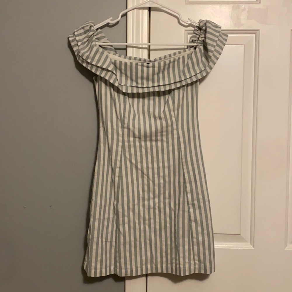 Off- Shoulder Striped Mini Dress